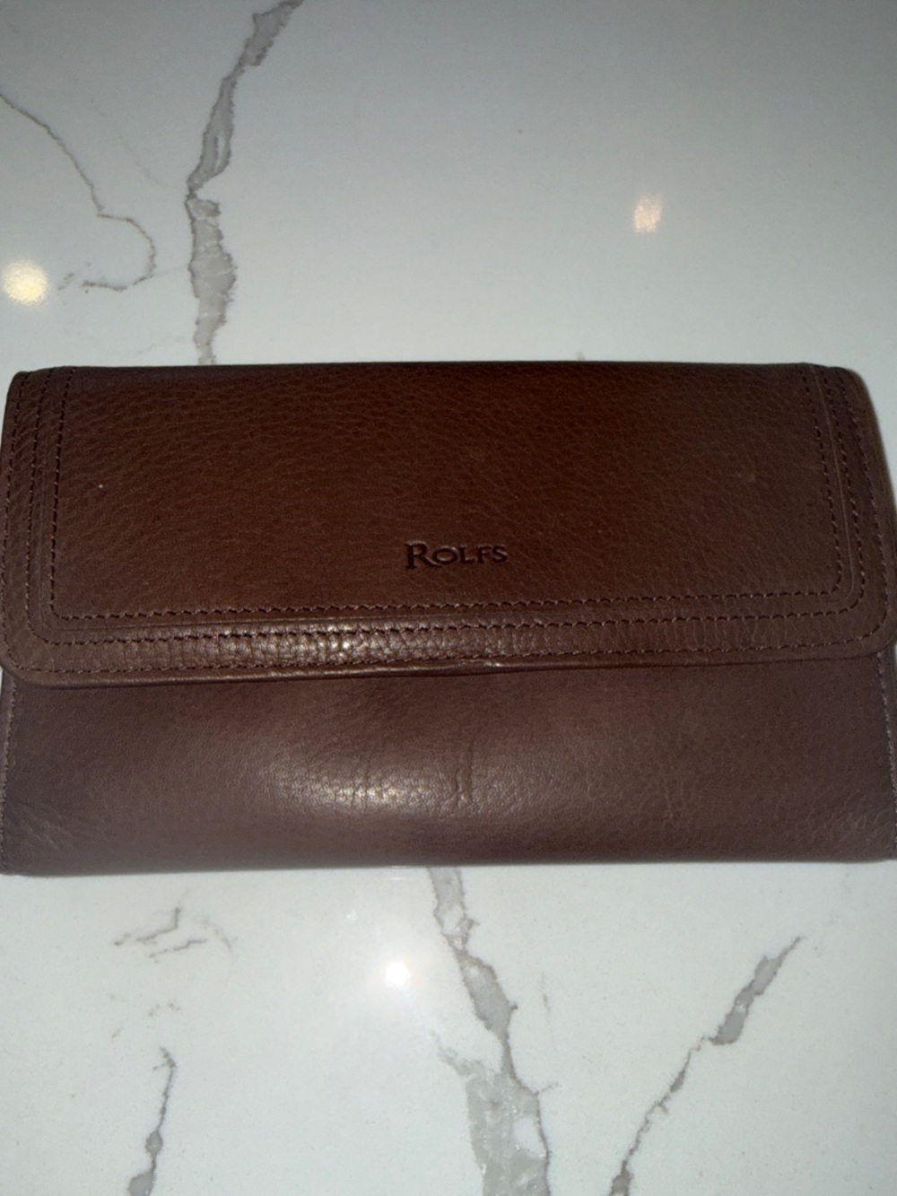 Rolfs Dark Brown Leather Women's Wallet - Foldover Flap